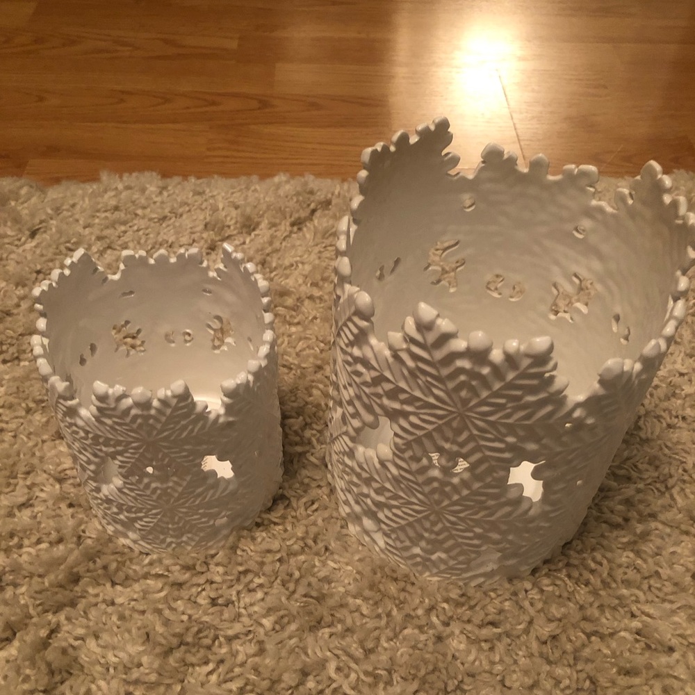 Slatkin and Co. Snowflake Candle Holders